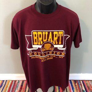 80s Bruart Collision Auto Body Shirt Maroon Large